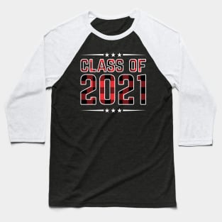 Class Of 2021 Senior Buffalo Plaid Graduation Gift Baseball T-Shirt